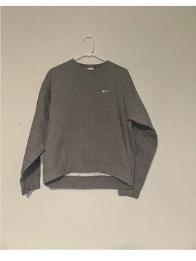 Nike Light Gray Crewneck Sweatshirt with Black Swoosh Tag